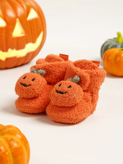 🎃 Citrouillette – Pantoufles pour Bébé 🍁