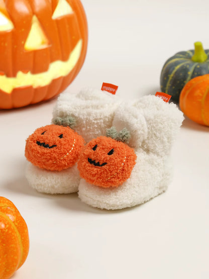 🎃 Citrouillette – Pantoufles pour Bébé 🍁