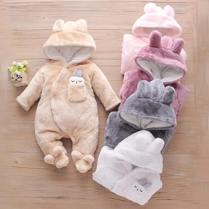 Barboteuse en coton à capuche pour bébé | BABYRABBIT - Kimelou